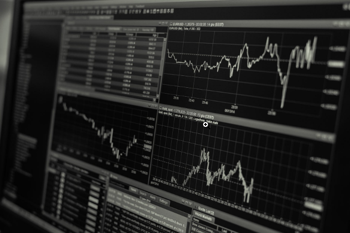 charts of exchange value on the screen